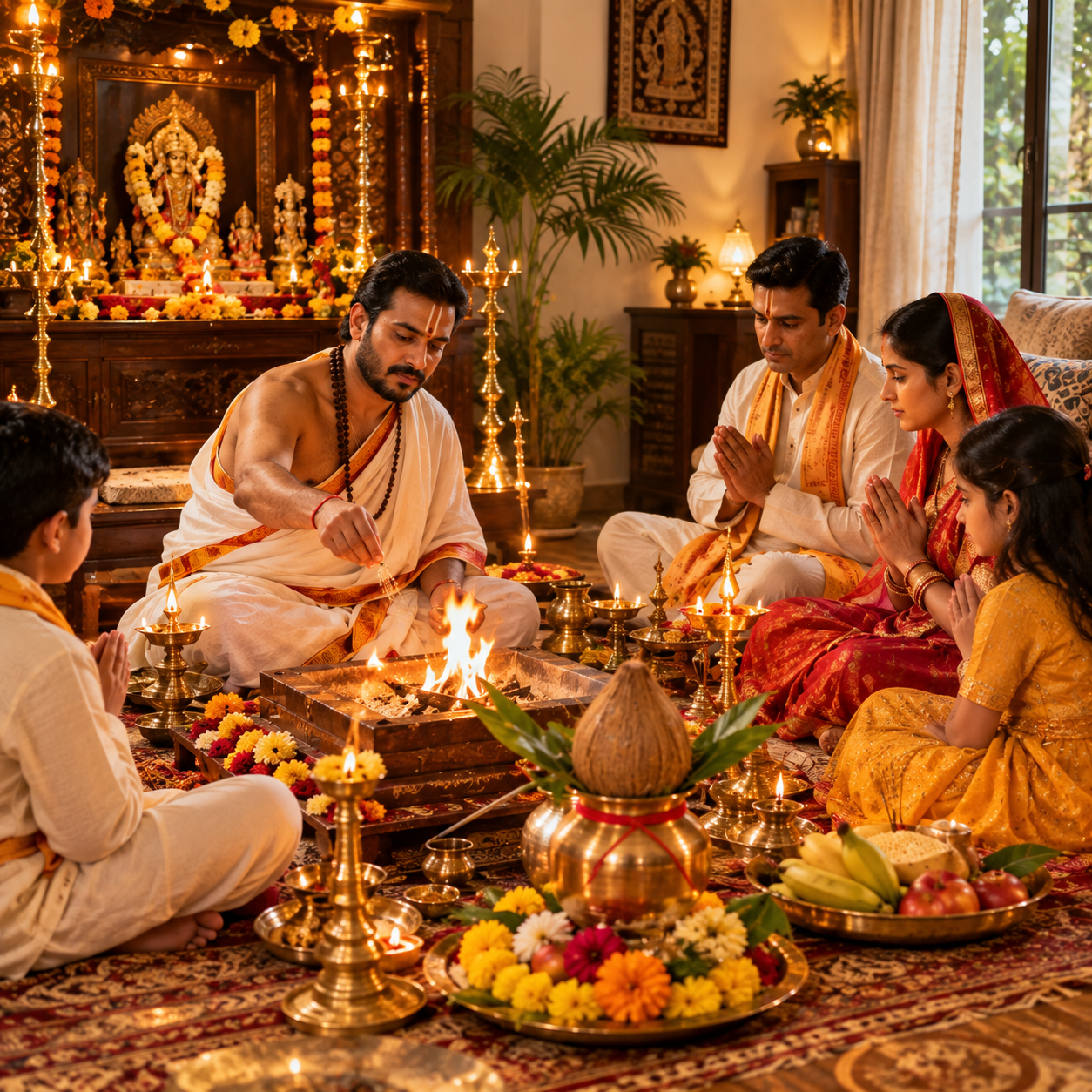घर एवं स्थान पर पूजा-अनुष्ठान